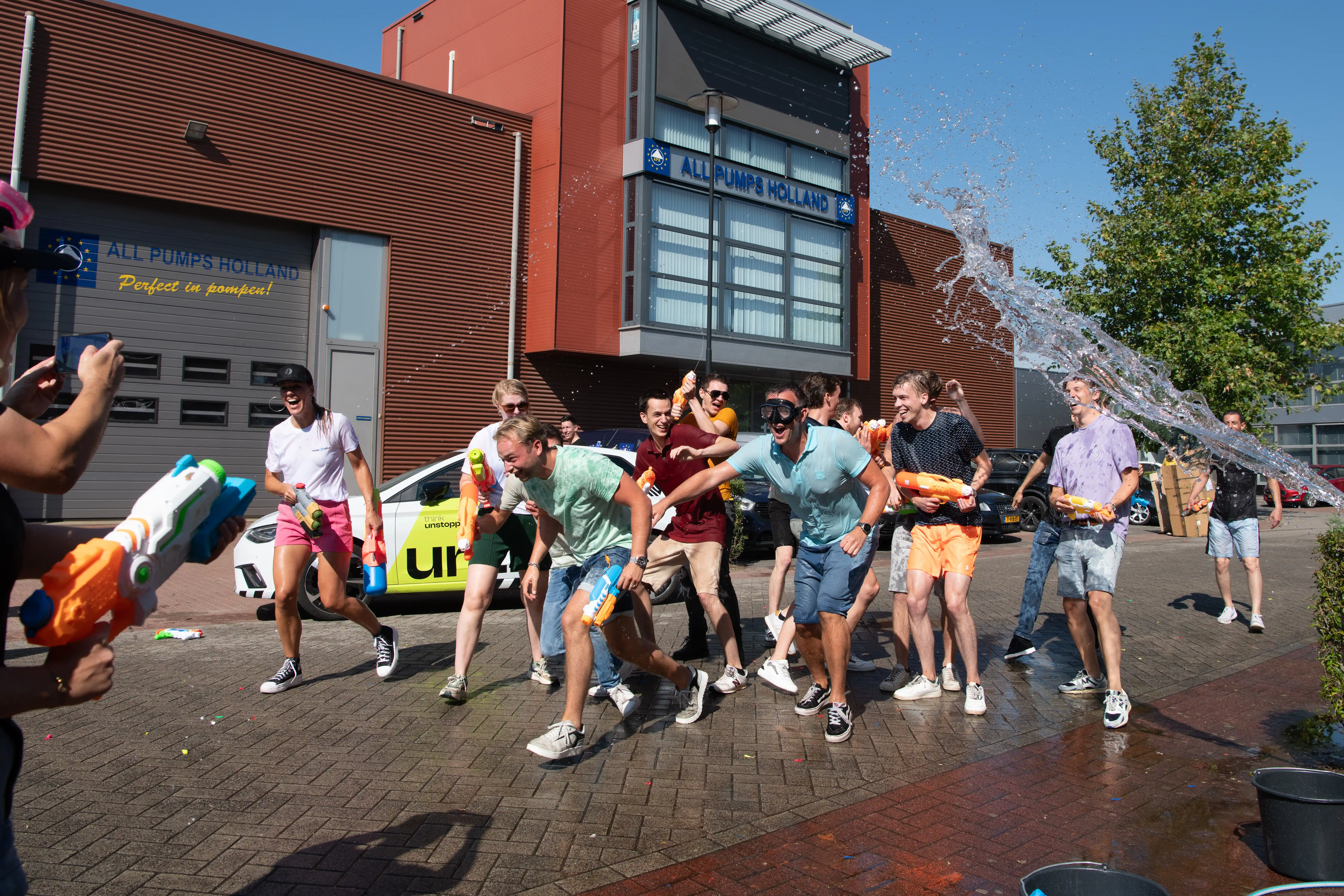 Untied watergevecht sfeer